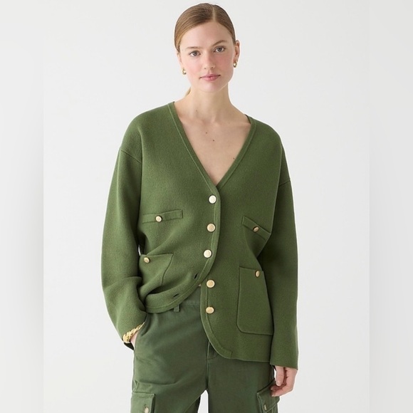J. Crew Jackets & Blazers - J.Crew Long V-neck Sweater Blazer in Green